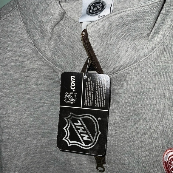 NHL Detroit Red Wings NHL Quarter Zip. Gray Sweater Mens 2XL - Picture 3 of 6